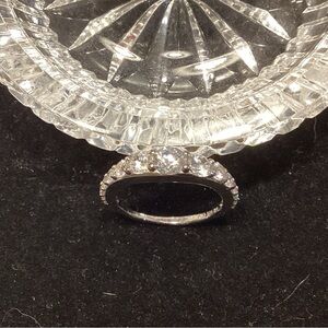 Elegant Sterling Silver Ring with Diamond Simulant Bella Luce